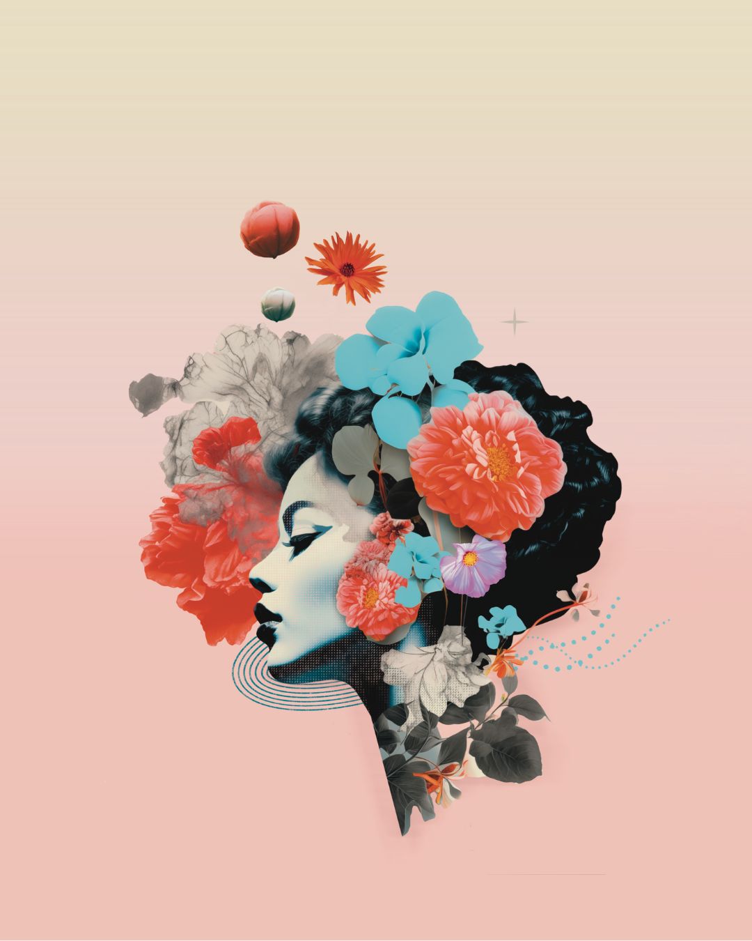 Bloomy feelings with a touch of blue
