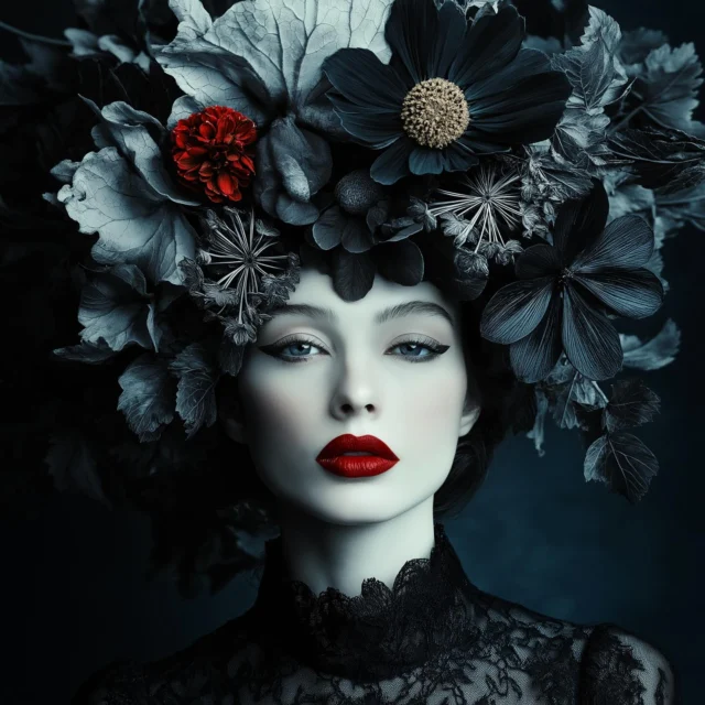 Soms ontstaat er een beeld dat kracht en stilte tegelijk uitstraalt. 

Black Beauty gaat over innerlijke kracht, over doorzetten wanneer het leven vertraagt. Over schoonheid die niet hoeft te glimlachen om aanwezig te zijn. 

🌹 Voor mij is dit een werk vol gelaagdheid. Maar ik ben benieuwd...

 Wat zie jij in dit beeld?

#blackbeauty #digitaleportretten #vrouwelijkekracht #kunstopdezaak #mentalerust #visualstorytelling #artwithmeaning #donkereschoonheid #bloemenkunst #vrouwelijkportret #symbolischekunst #krachtigevrouwen
